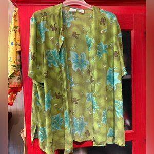 Vintage plus size floral button up